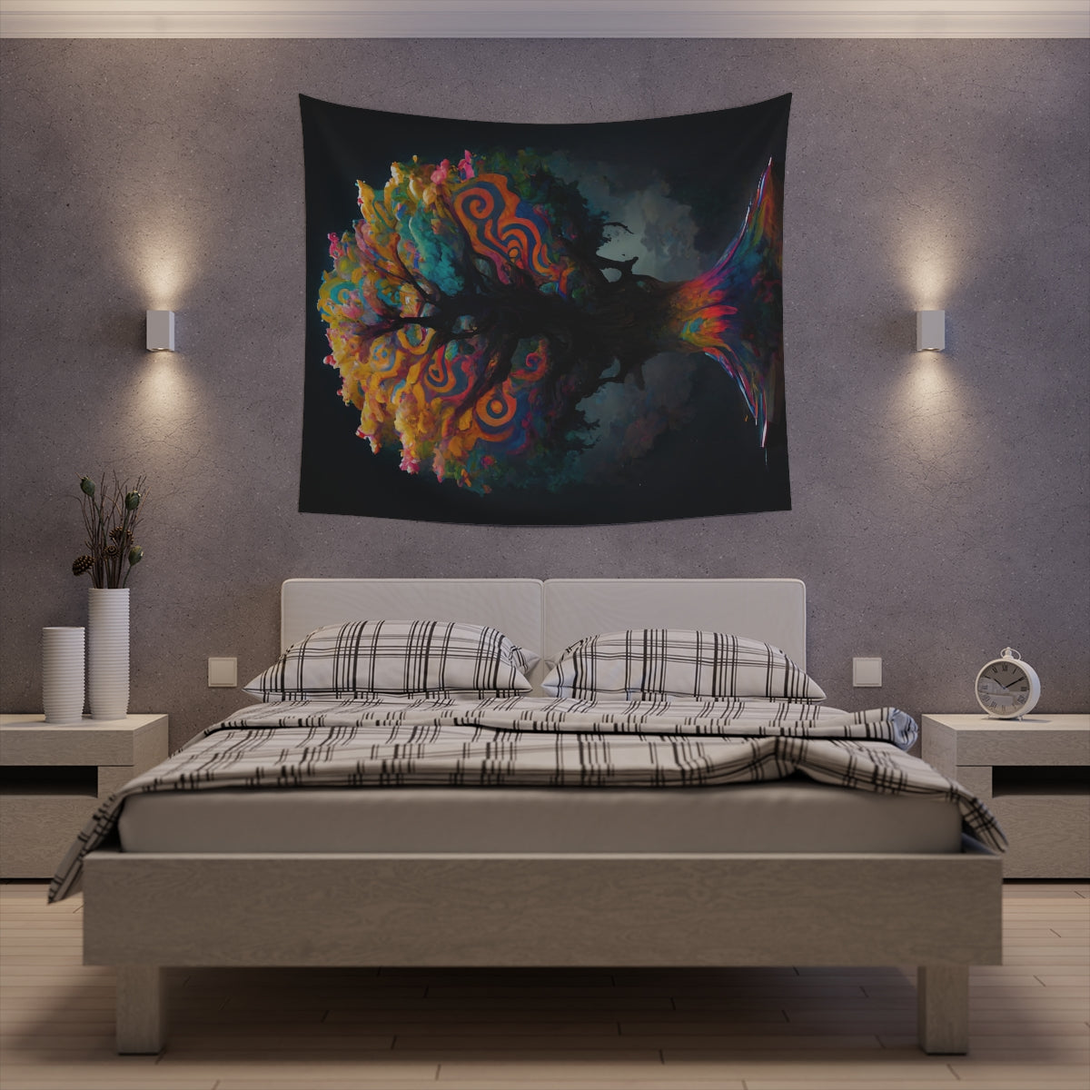 psychedelic tree - Indoor Wall Tapestries