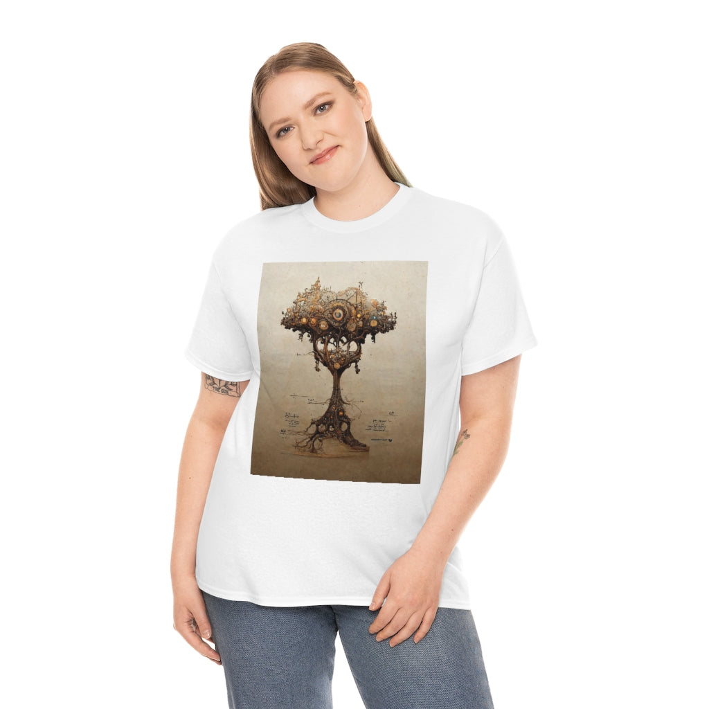 a_blueprint_of_a_steampunk_tree_concept_art - Unisex Heavy Cotton Tee