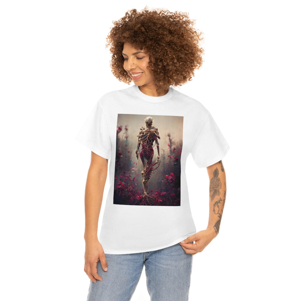 skeleton_made_of_vines_full_body - Unisex Heavy Cotton Tee