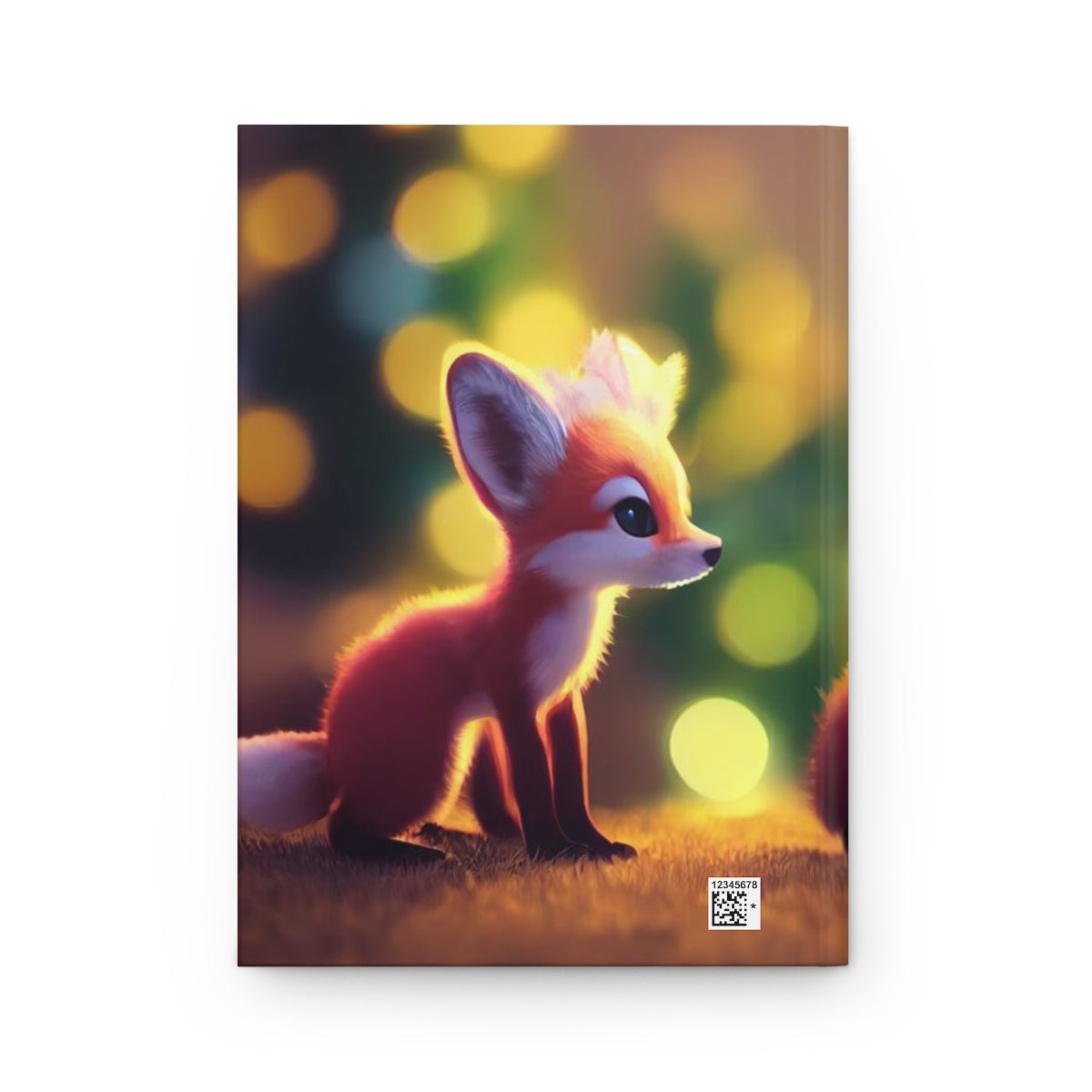 a few tiny cute adorable baby foxes, xmas tree in background, intricate fluffy details - Hardcover Journal Matte