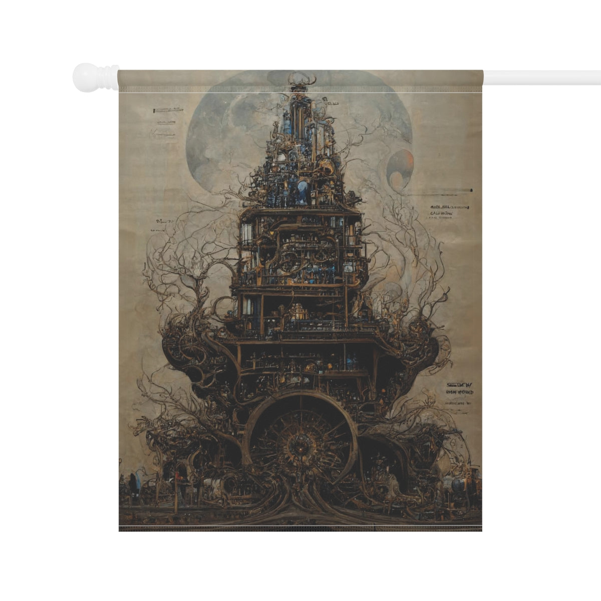 a full page concept design of burning man, steampunk blueprint, intricate details, ink on darkblue noir paper, scientific, Highly detailed labeled, poster