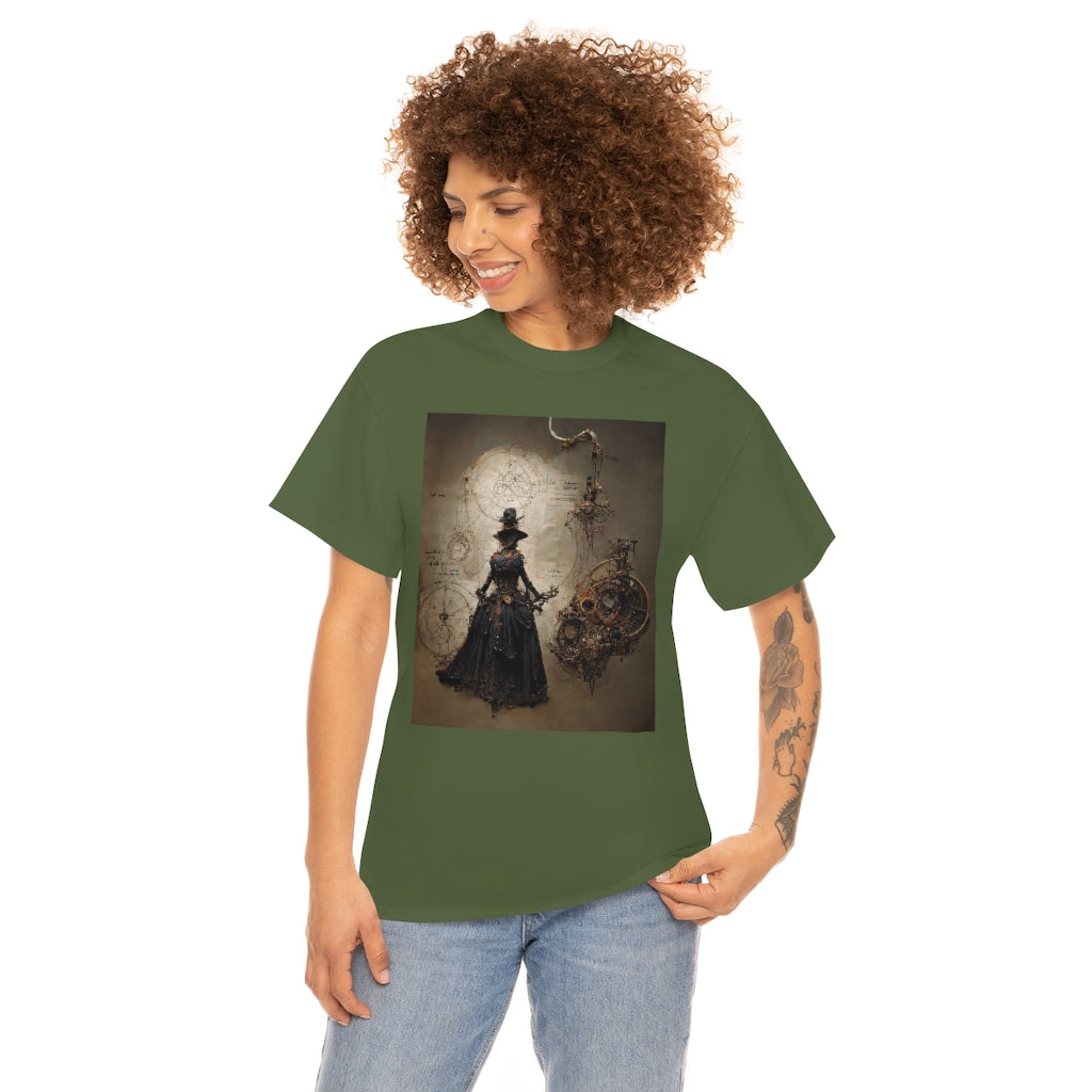 a_blueprint_of_a_steampunk_witch_concept_art - Unisex Heavy Cotton Tee