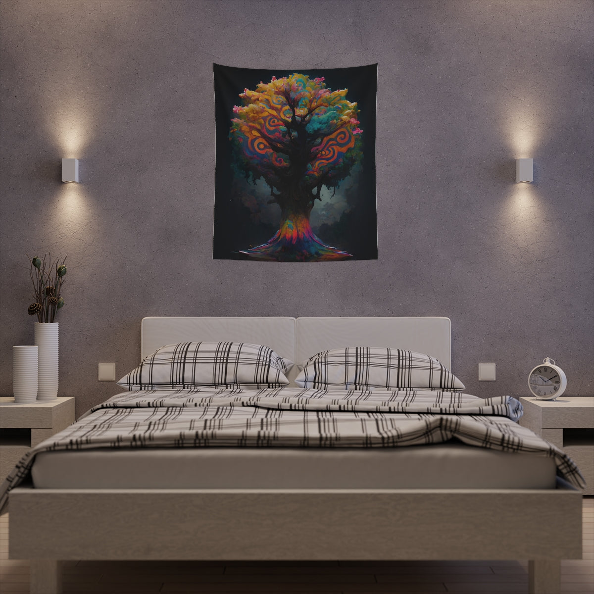 psychedelic tree - Indoor Wall Tapestries