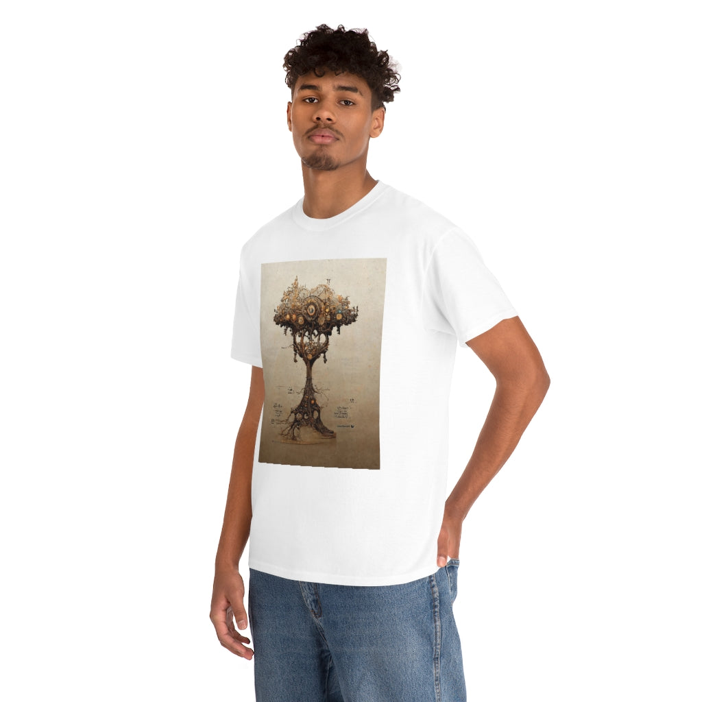 a_blueprint_of_a_steampunk_tree_concept_art - Unisex Heavy Cotton Tee