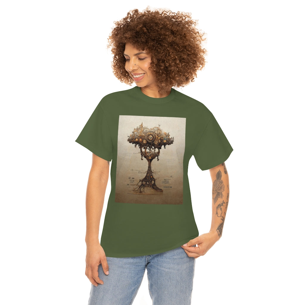 a_blueprint_of_a_steampunk_tree_concept_art - Unisex Heavy Cotton Tee