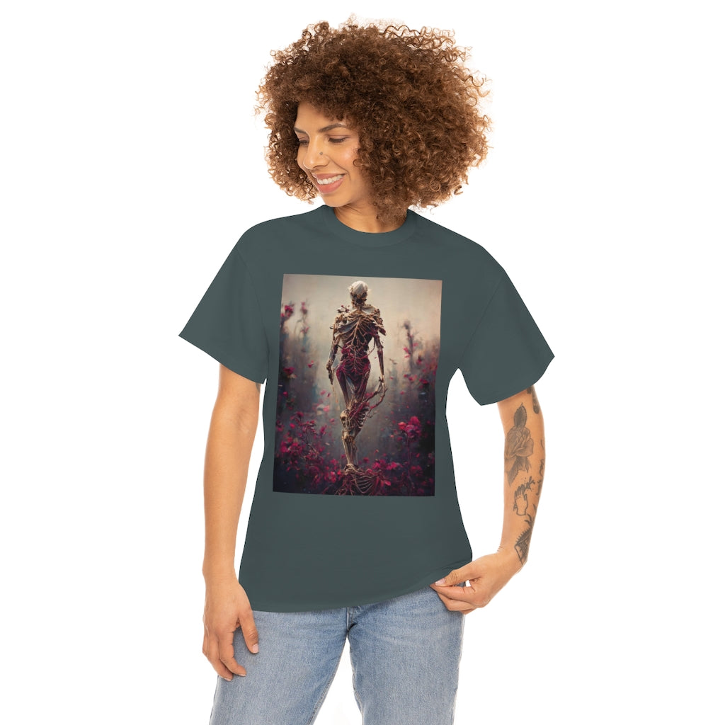 skeleton_made_of_vines_full_body - Unisex Heavy Cotton Tee