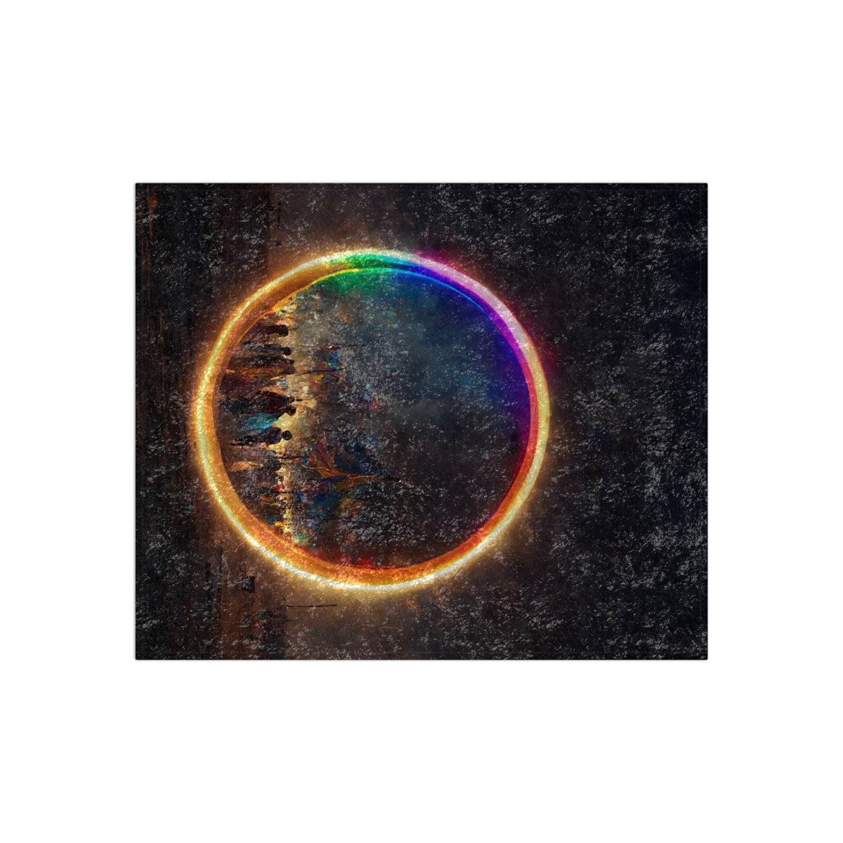 a bright rainbow circle of magic at burning man, cinematic, realistic, intricate detail, finely detailed, small details, extra detail, photorealistic - Crushed Velvet Blanket