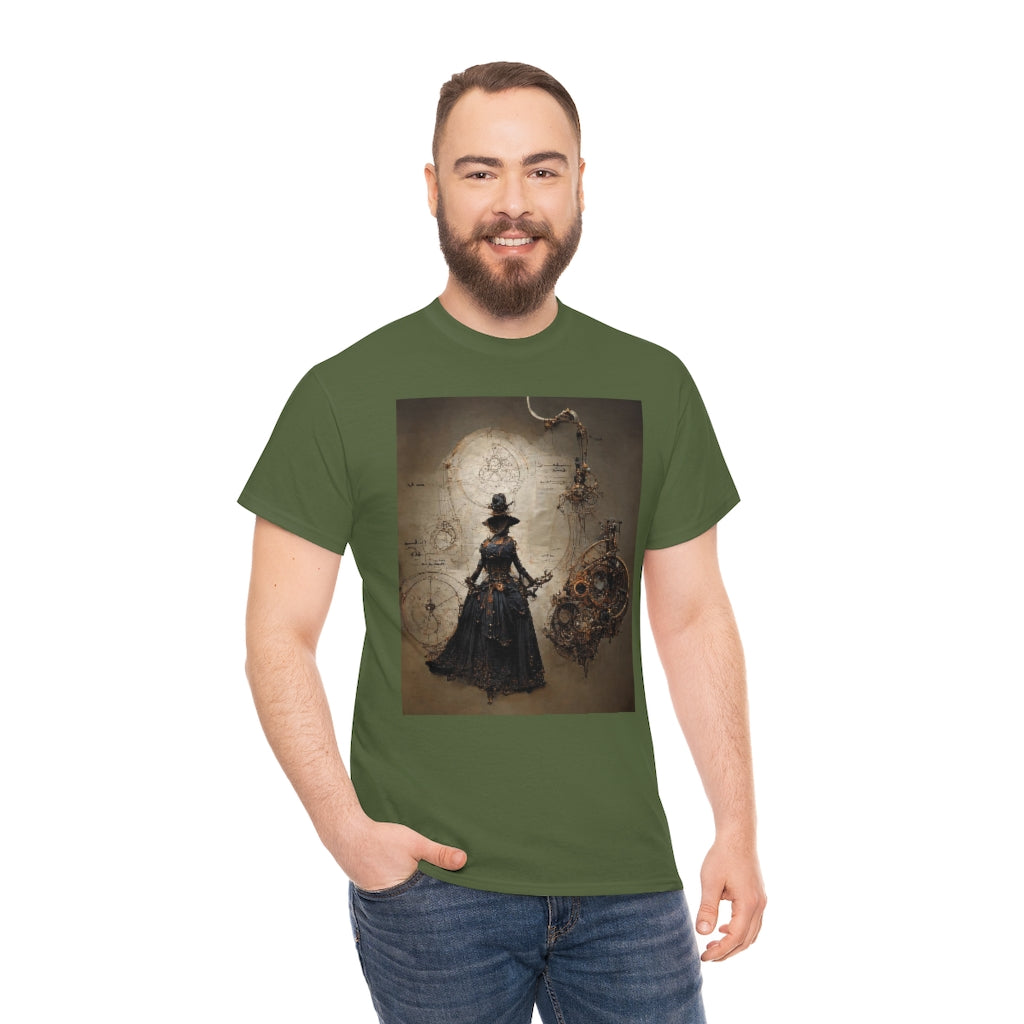 a_blueprint_of_a_steampunk_witch_concept_art - Unisex Heavy Cotton Tee