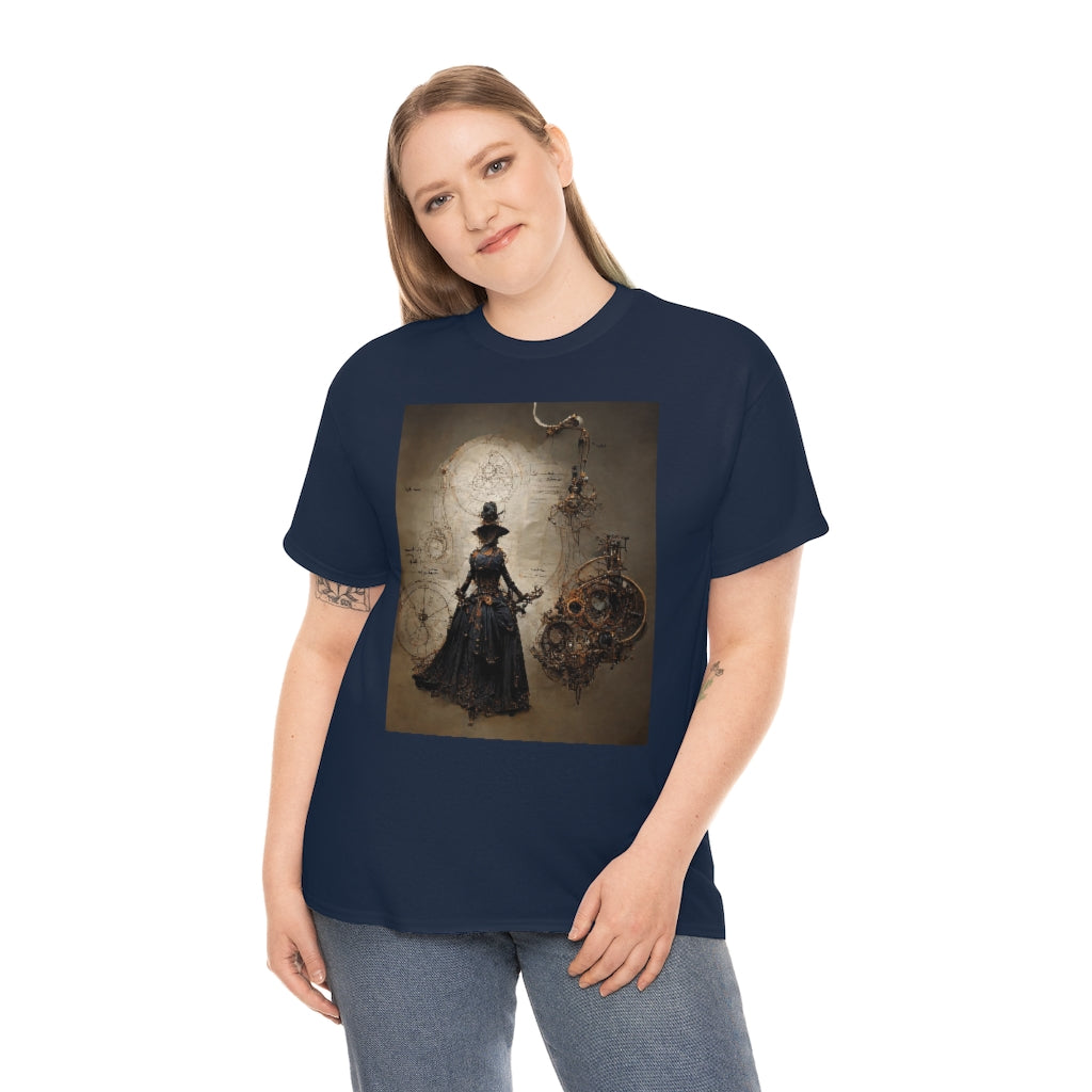 a_blueprint_of_a_steampunk_witch_concept_art - Unisex Heavy Cotton Tee