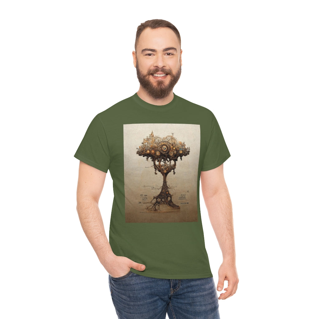 a_blueprint_of_a_steampunk_tree_concept_art - Unisex Heavy Cotton Tee