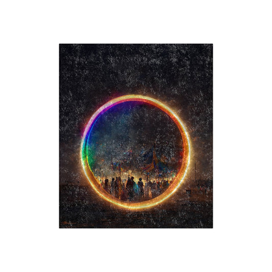 a bright rainbow circle of magic at burning man, cinematic, realistic, intricate detail, finely detailed, small details, extra detail, photorealistic - Crushed Velvet Blanket