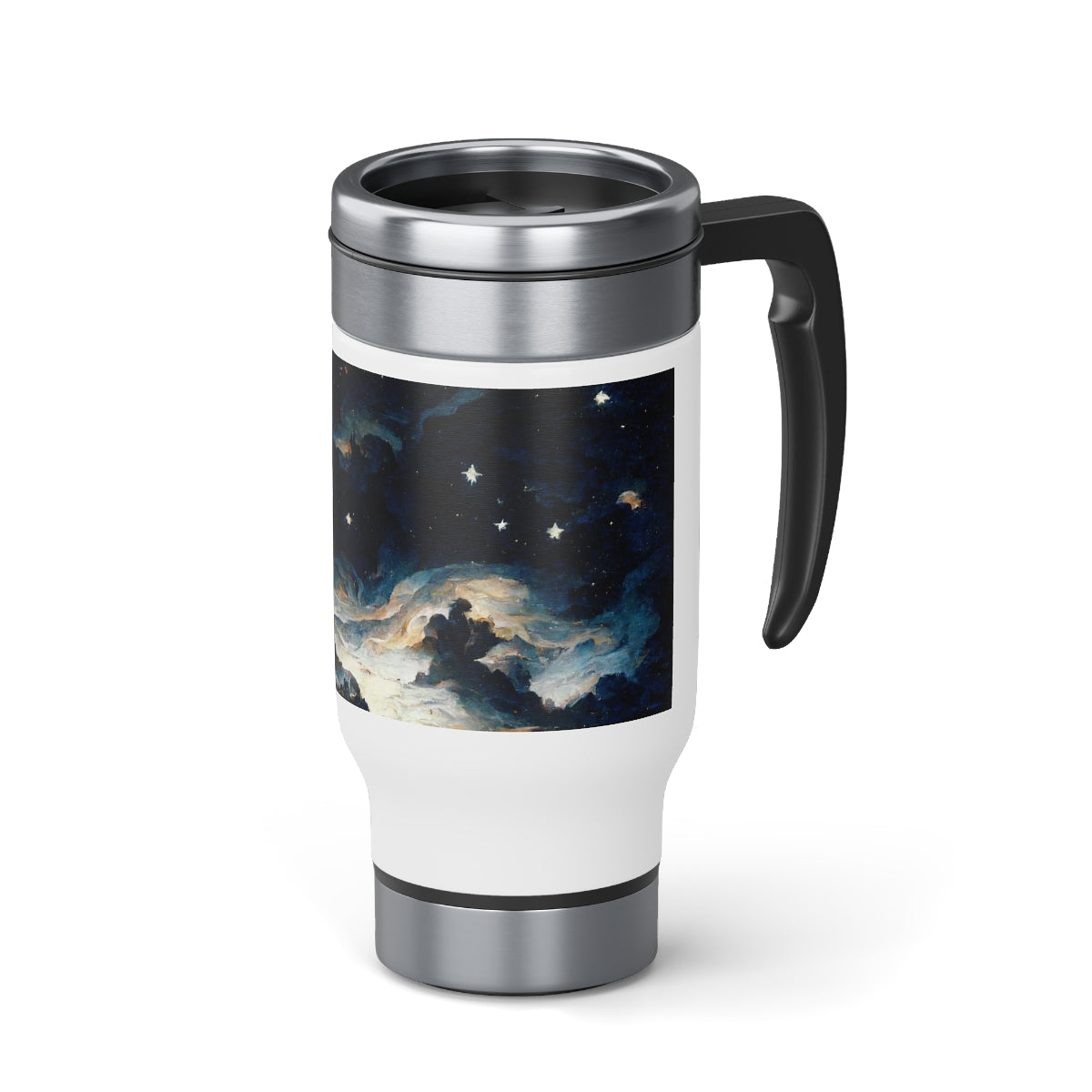 Stainless Steel Travel Mug with Handle, 14oz - the night sky, by Michelangelo