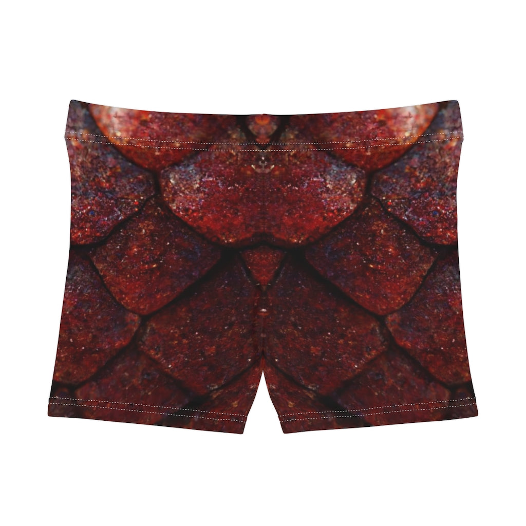 tiling pattern of red dragon scales highly detailed - Women's Shorts (AOP)