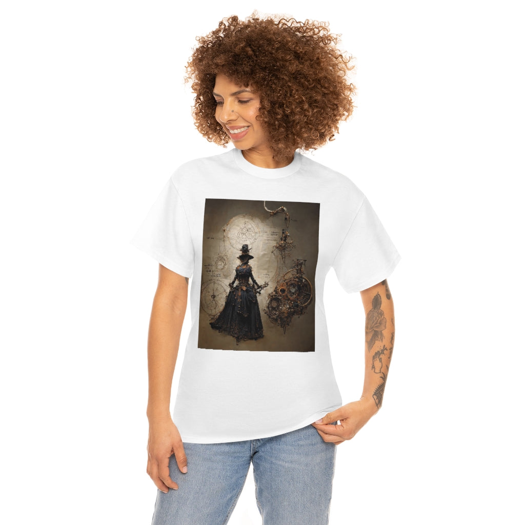 a_blueprint_of_a_steampunk_witch_concept_art - Unisex Heavy Cotton Tee