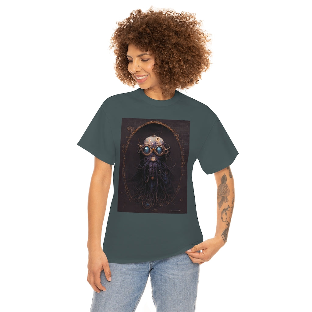 a_blueprint_of_a_steampunk_mind_flayer_concept_art- Unisex Heavy Cotton Tee