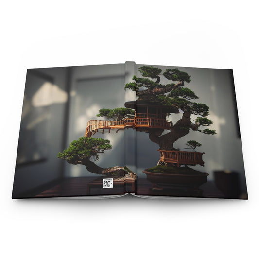 bonsai treehouse, highly detailed, octane render, professional lighting, sprawling branches - Hardcover Journal Matte