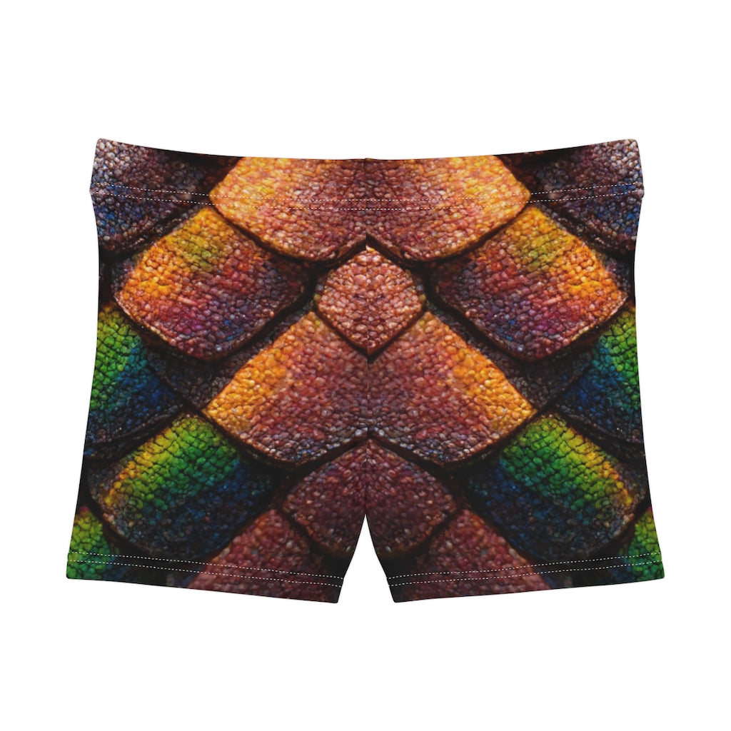 tiling_pattern_of_rainbow_dragon_scales_highly_detailed - Women's Shorts (AOP)