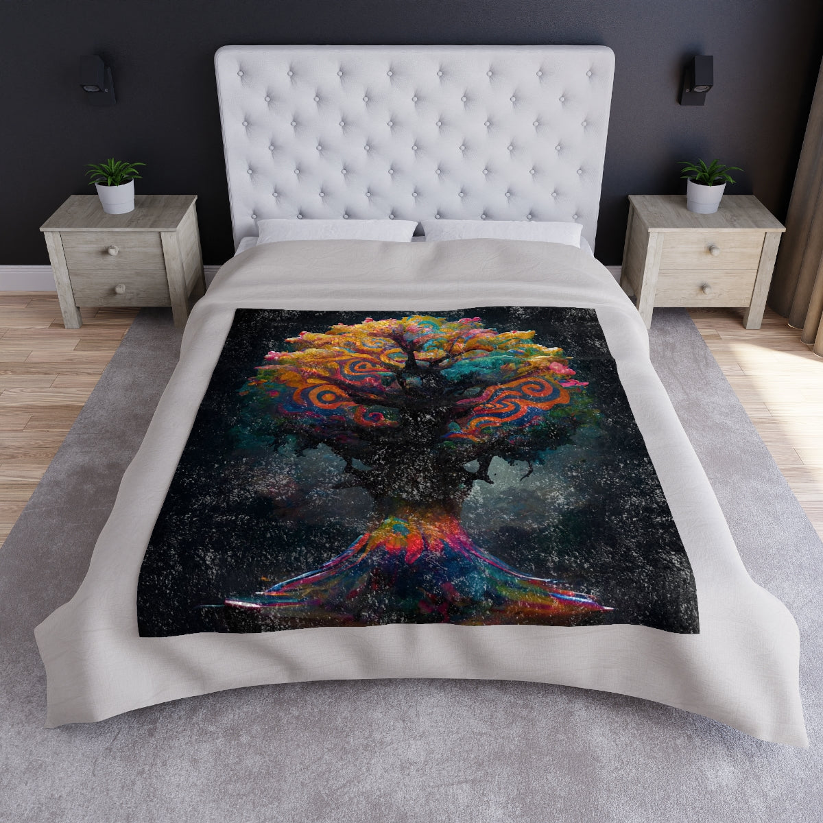 psychedelic tree - Crushed Velvet Blanket