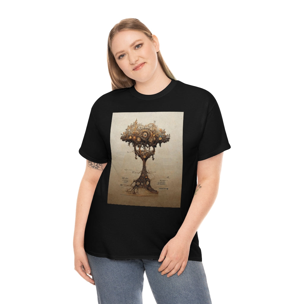 a_blueprint_of_a_steampunk_tree_concept_art - Unisex Heavy Cotton Tee