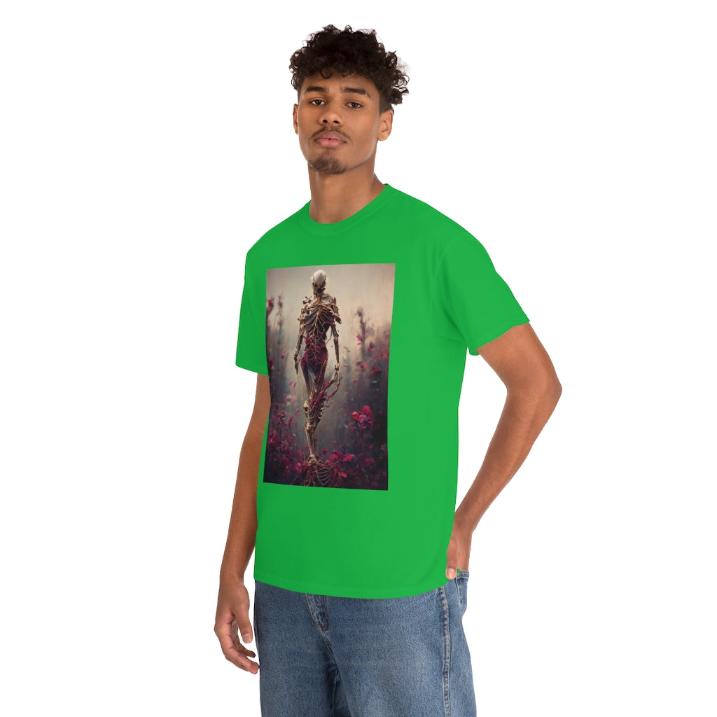 skeleton_made_of_vines_full_body - Unisex Heavy Cotton Tee