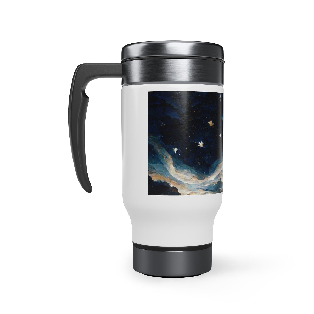 Stainless Steel Travel Mug with Handle, 14oz - the night sky, by Michelangelo