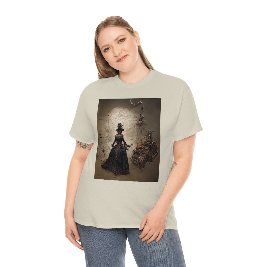 a_blueprint_of_a_steampunk_witch_concept_art - Unisex Heavy Cotton Tee