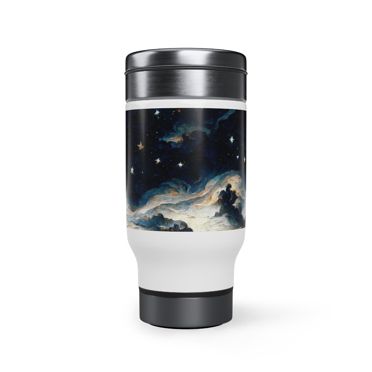 Stainless Steel Travel Mug with Handle, 14oz - the night sky, by Michelangelo