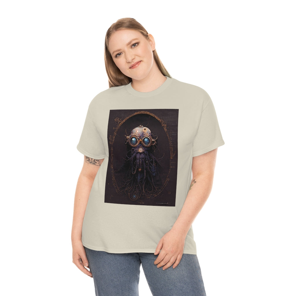 a_blueprint_of_a_steampunk_mind_flayer_concept_art- Unisex Heavy Cotton Tee