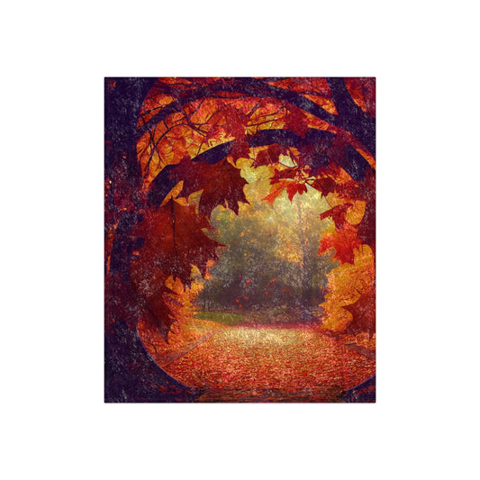 a view of autumn pouring into the autumn portal, autumn leaves, cinematic, blaze , photorealistic, vibrant, intricate detailed, 8K -  - Crushed Velvet Blanket