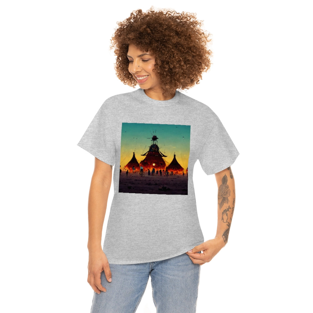 burning_man_festival_in_the_style_of_studio_ghibli - Unisex Heavy Cotton Tee