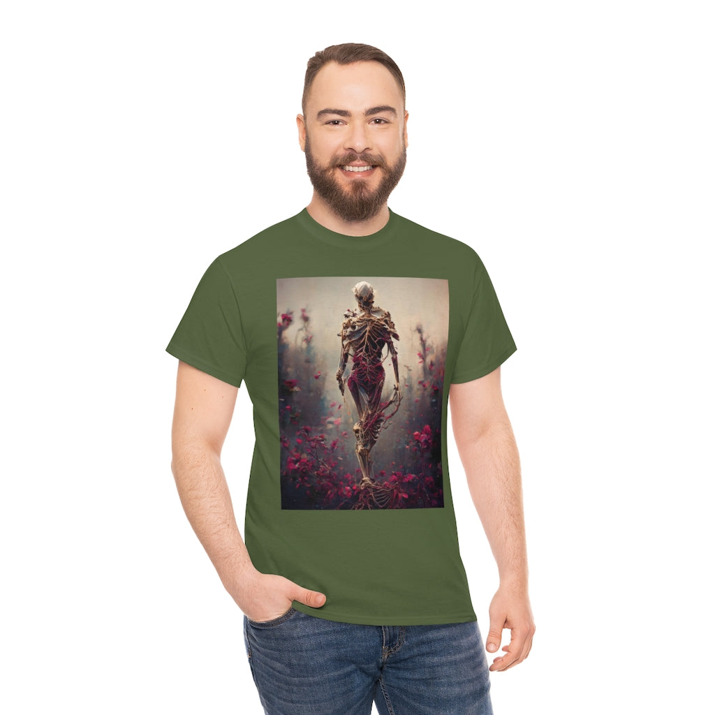 skeleton_made_of_vines_full_body - Unisex Heavy Cotton Tee