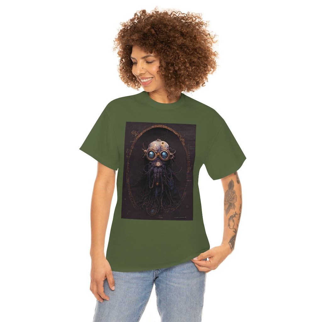 a_blueprint_of_a_steampunk_mind_flayer_concept_art- Unisex Heavy Cotton Tee