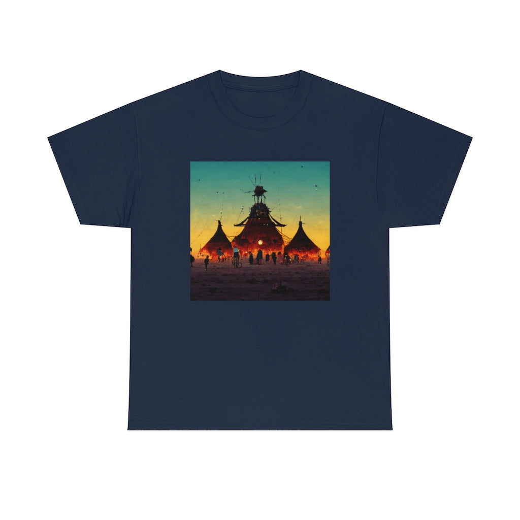 burning_man_festival_in_the_style_of_studio_ghibli - Unisex Heavy Cotton Tee