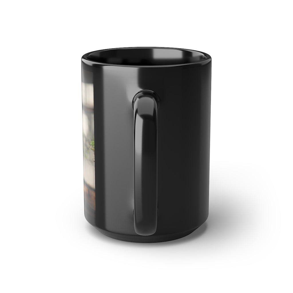 Bonsai Treehouse, Black Mug, 15oz