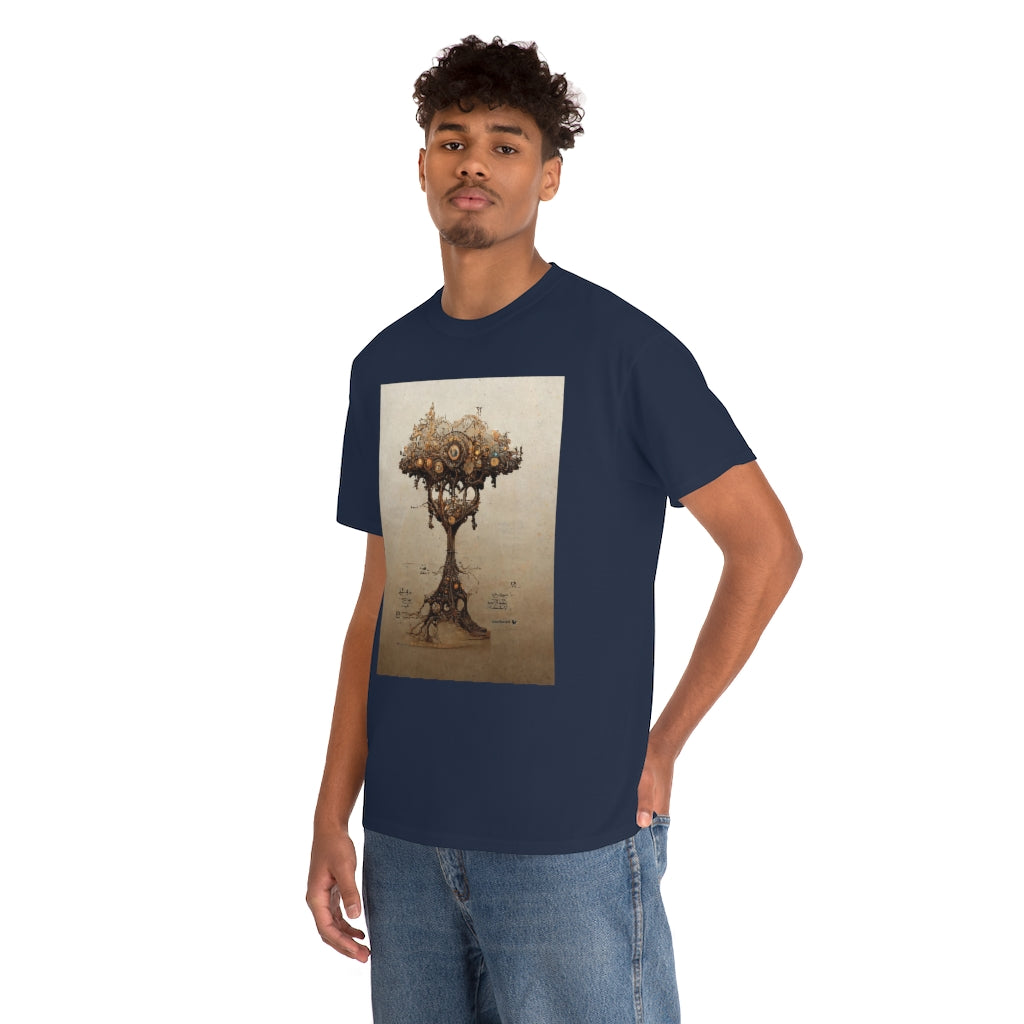 a_blueprint_of_a_steampunk_tree_concept_art - Unisex Heavy Cotton Tee